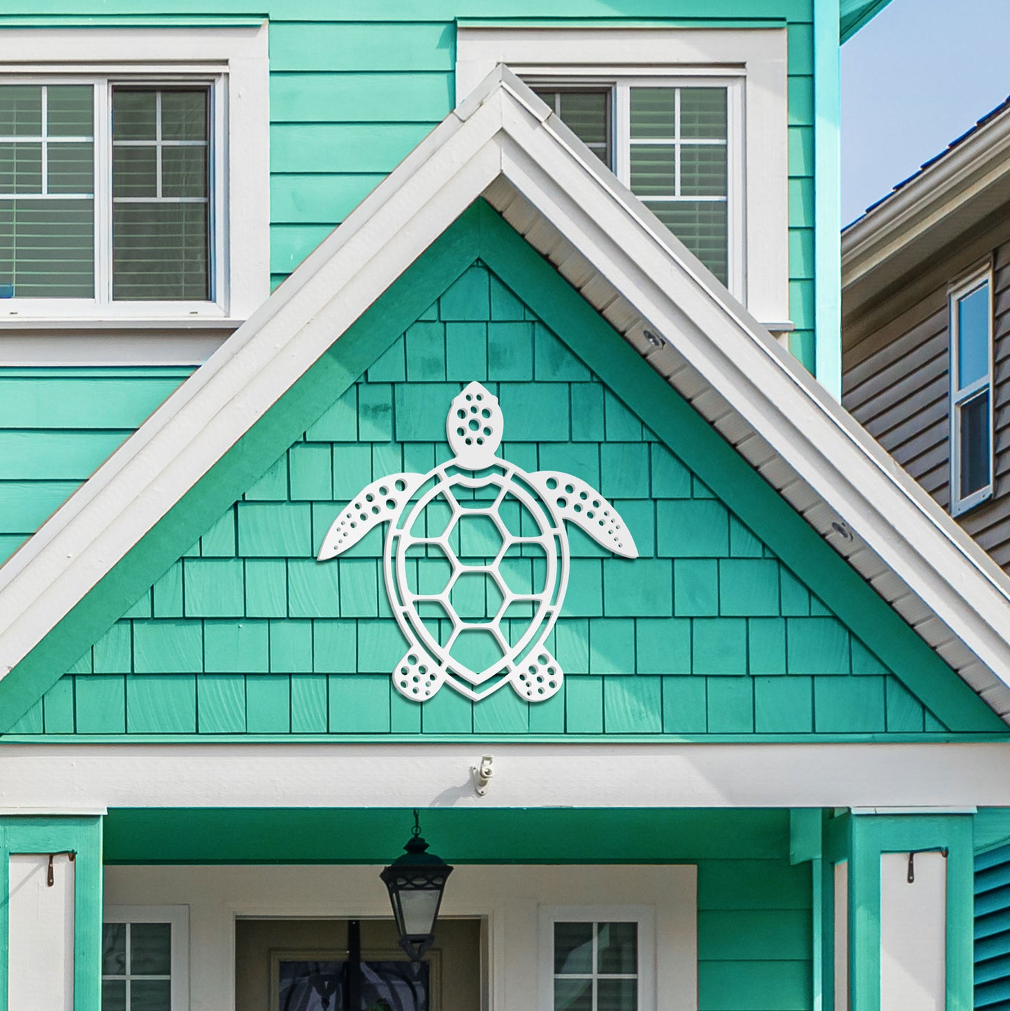 Outdoor Sea Turtle Sign, Weatherproof PVC, Coastal Home Decor, Exterior Wall Art, Beach House Nautical Sign and Decoration