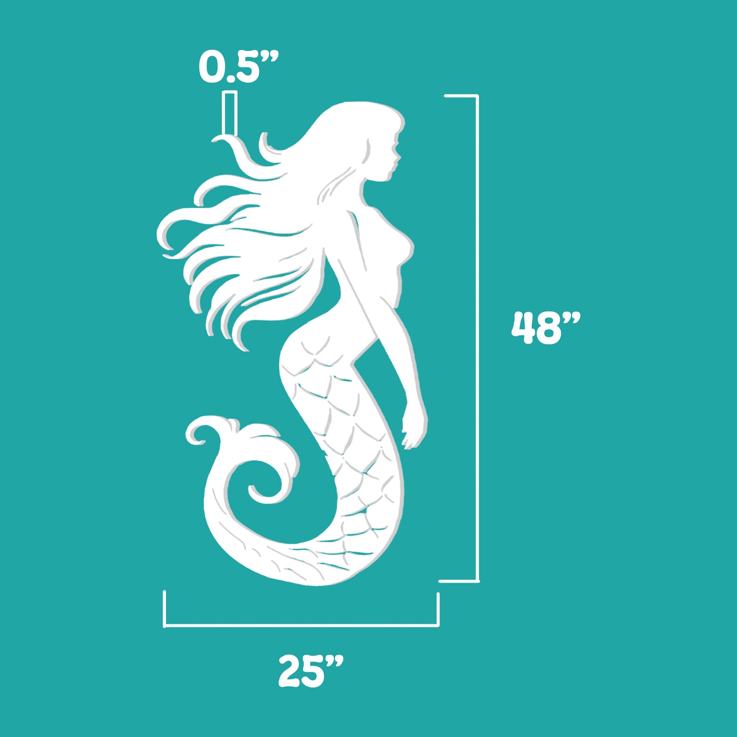 All-Weather Mermaid PVC Sign – Durable Outdoor Roof Eave Decor, Coastal Beach House Decoration, Weatherproof Mermaid Wall Art