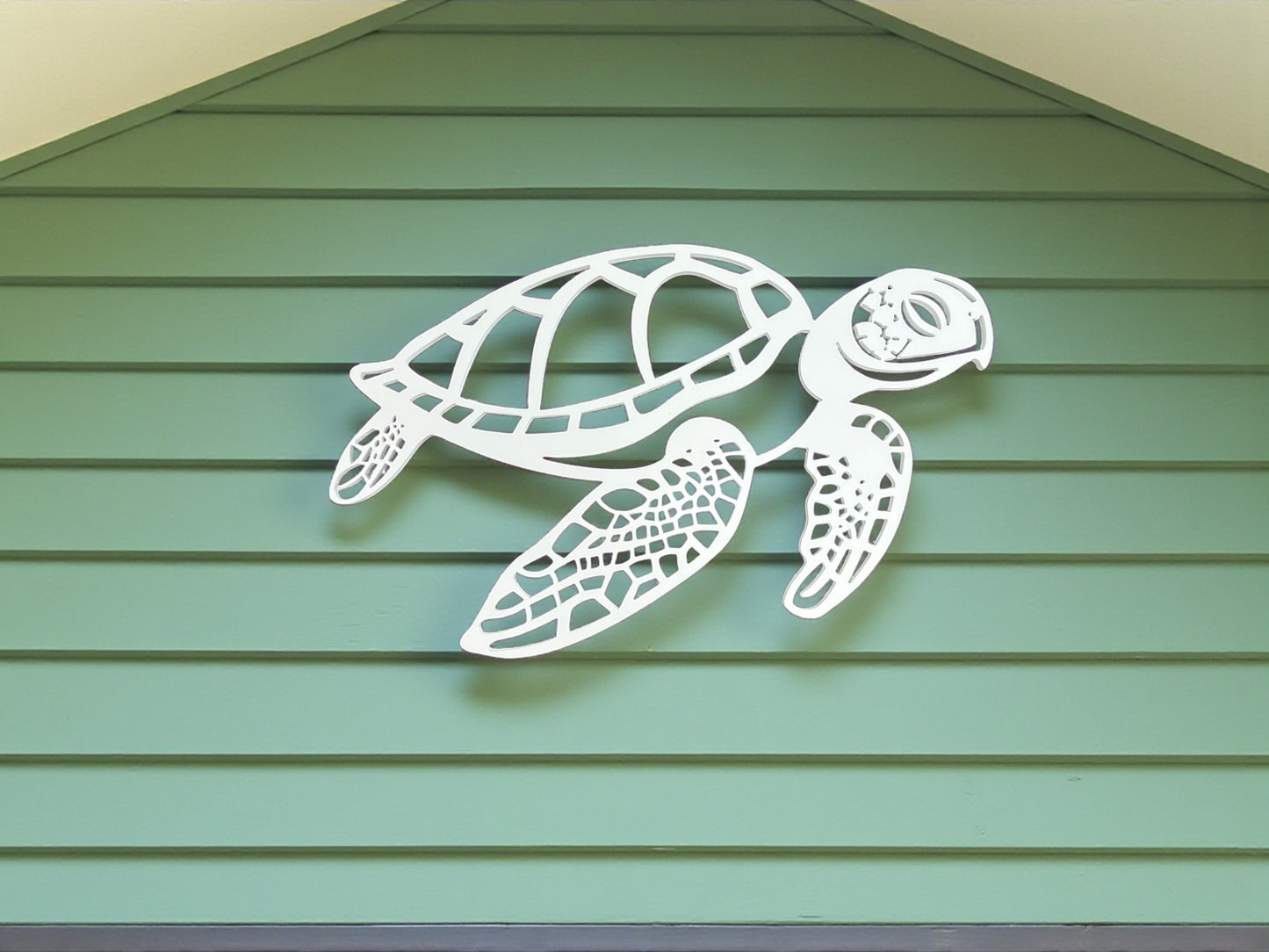 Outdoor Sea Turtle Wall Art – Coastal Ocean-Themed PVC Sign for Beach House, Pool Area, Patio – Handmade in The USA