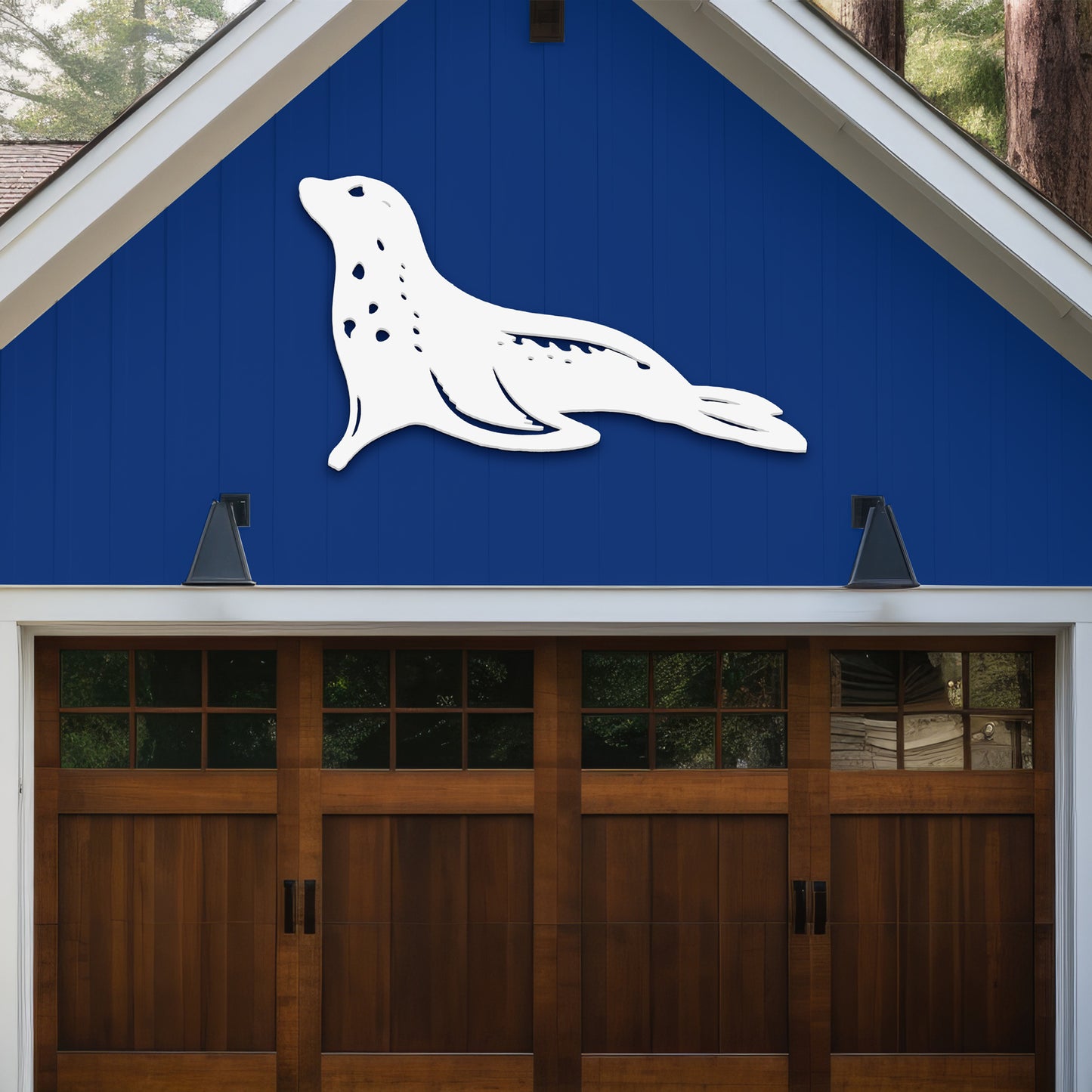 Outdoor Seal Wall Decor, PVC Coastal Seal Decoration for Beach House & Ocean Art, Nautical Marine Animal Sign