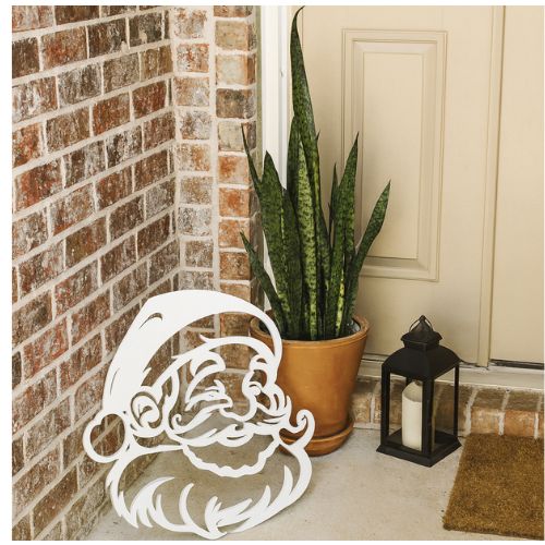 Santa Claus Christmas Decoration – Indoor Outdoor Holiday Wall Hanging Christmas Sign – Weatherproof PVC, Handmade in the USA