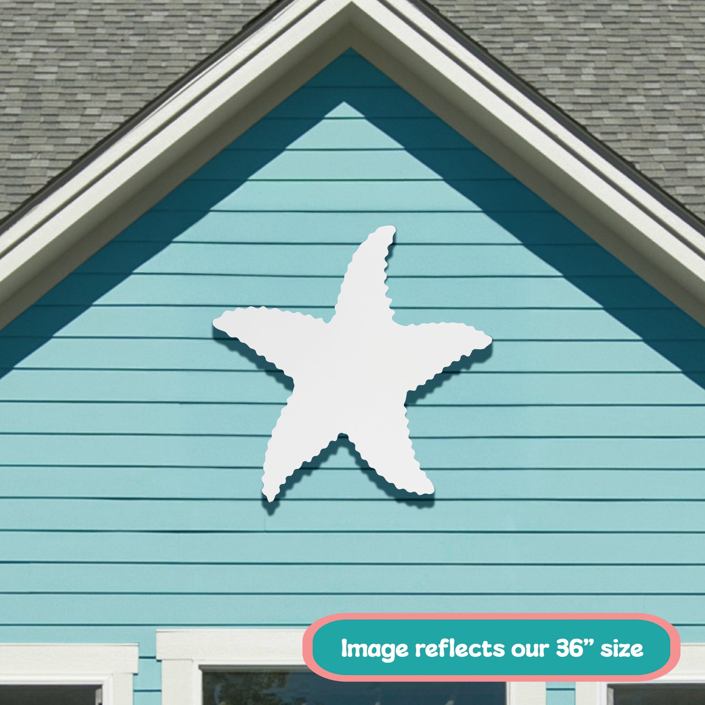 Outdoor Starfish Wall Decor, PVC Starfish Beach House Decoration, Weatherproof Coastal Wall Art for Pool, Shed, Nautical Ocean-Themed Sign