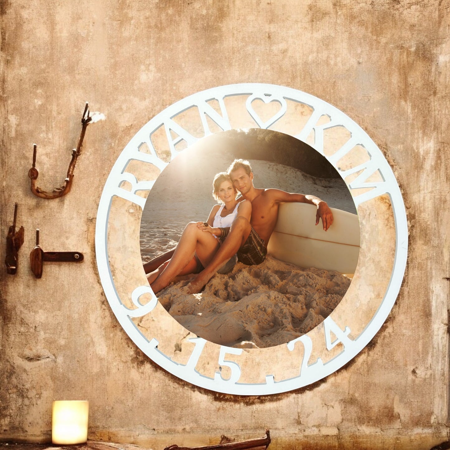 Custom Round PVC Sign - Premium 2-Foot Personalized Wall Art for Weddings, Pets, & Families, Outdoor-Ready with UV Protection