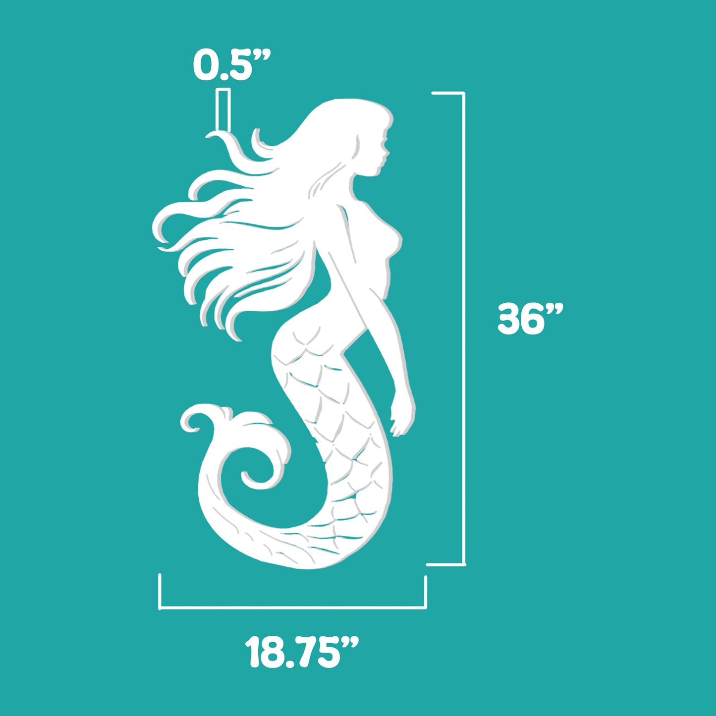 All-Weather Mermaid PVC Sign – Durable Outdoor Roof Eave Decor, Coastal Beach House Decoration, Weatherproof Mermaid Wall Art