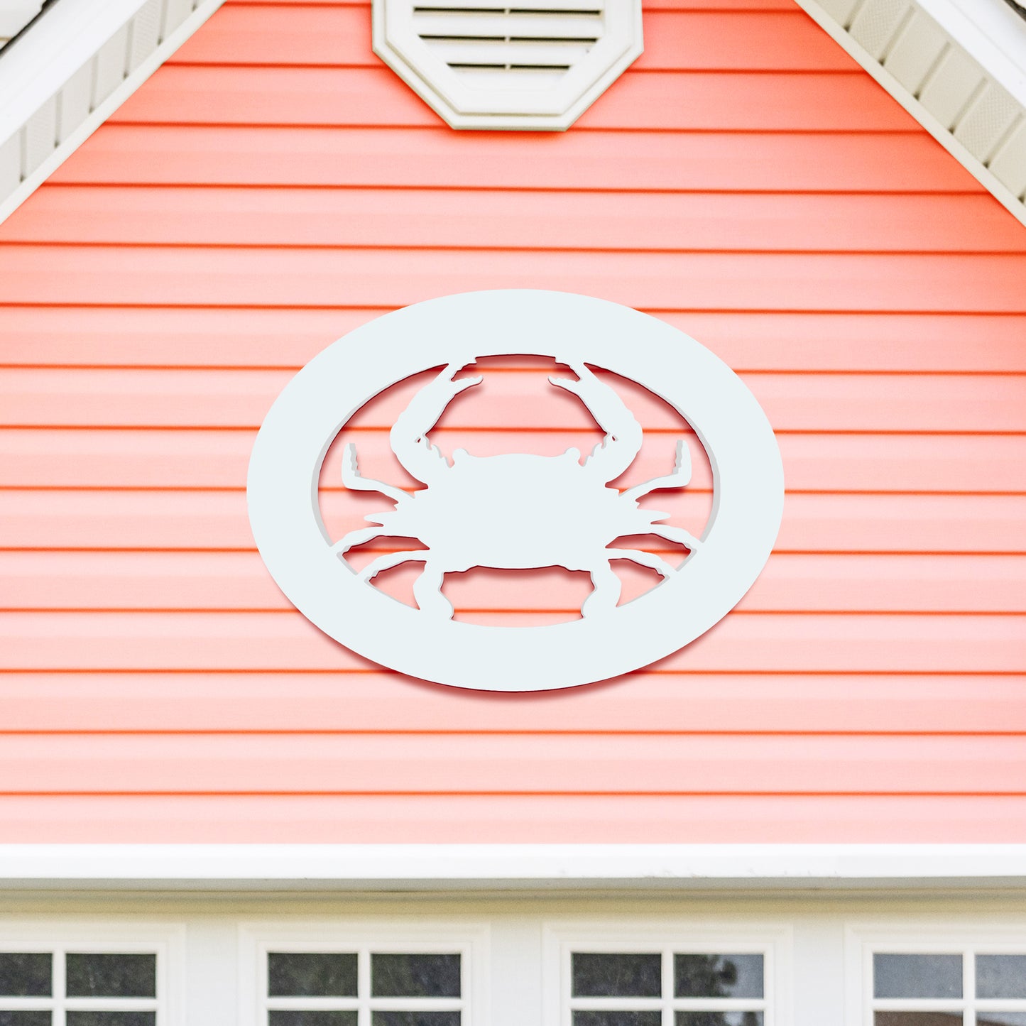Outdoor Crab Wall Decor – Coastal Nautical Beach House Accent for Home, Garage, Shed – Weatherproof Crab Sign – Paintable Coastal Wall Art