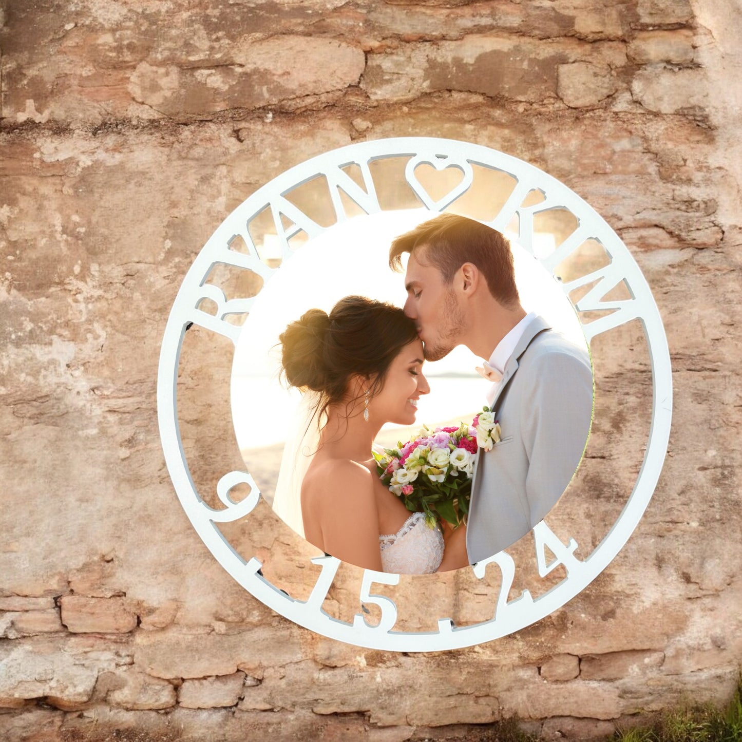 Custom Round PVC Sign - Premium 2-Foot Personalized Wall Art for Weddings, Pets, & Families, Outdoor-Ready with UV Protection