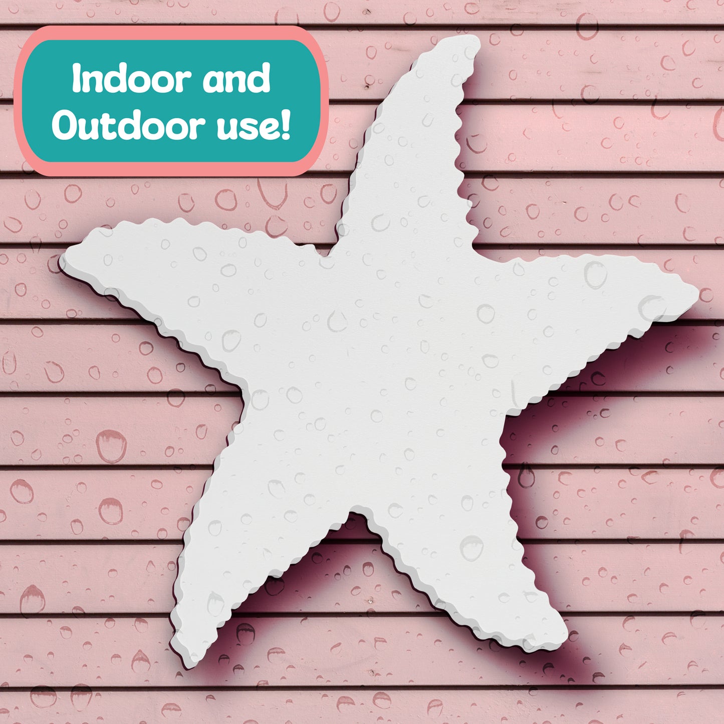Outdoor Starfish Wall Decor, PVC Starfish Beach House Decoration, Weatherproof Coastal Wall Art for Pool, Shed, Nautical Ocean-Themed Sign