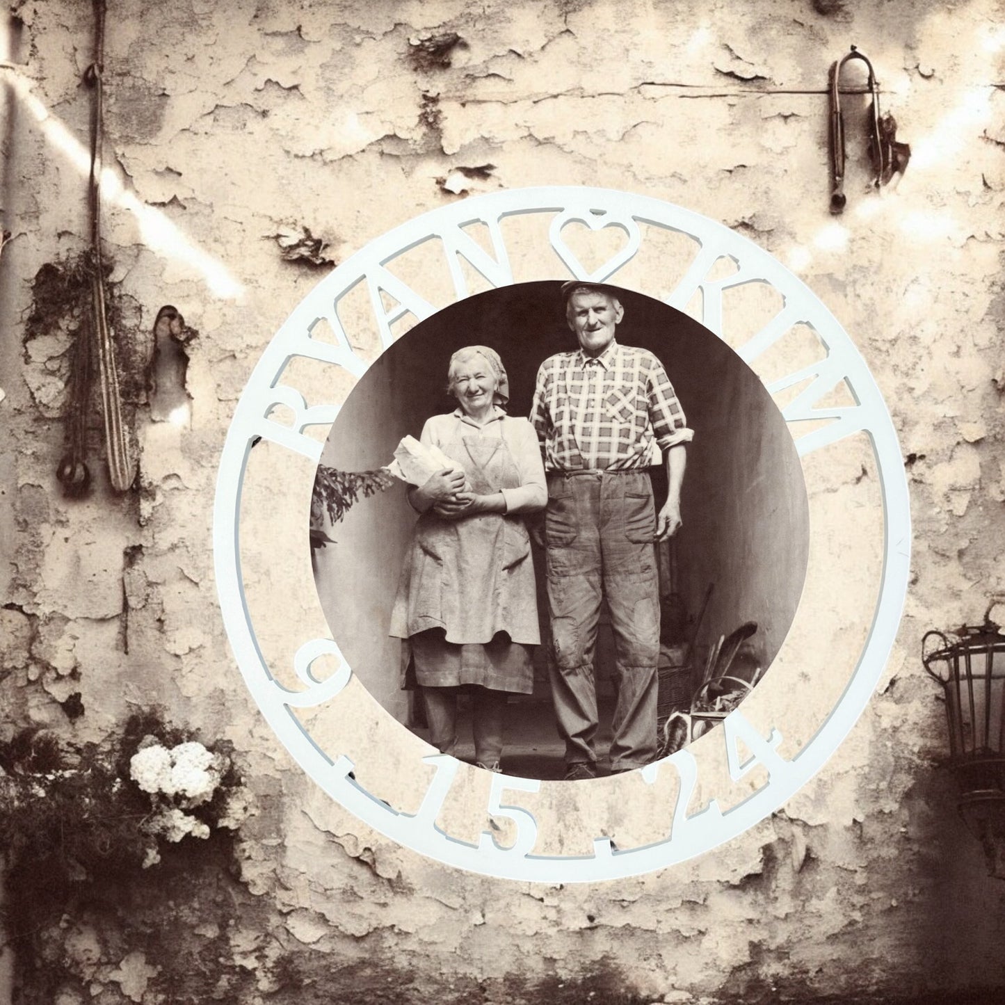 Custom Round PVC Sign - Premium 2-Foot Personalized Wall Art for Weddings, Pets, & Families, Outdoor-Ready with UV Protection
