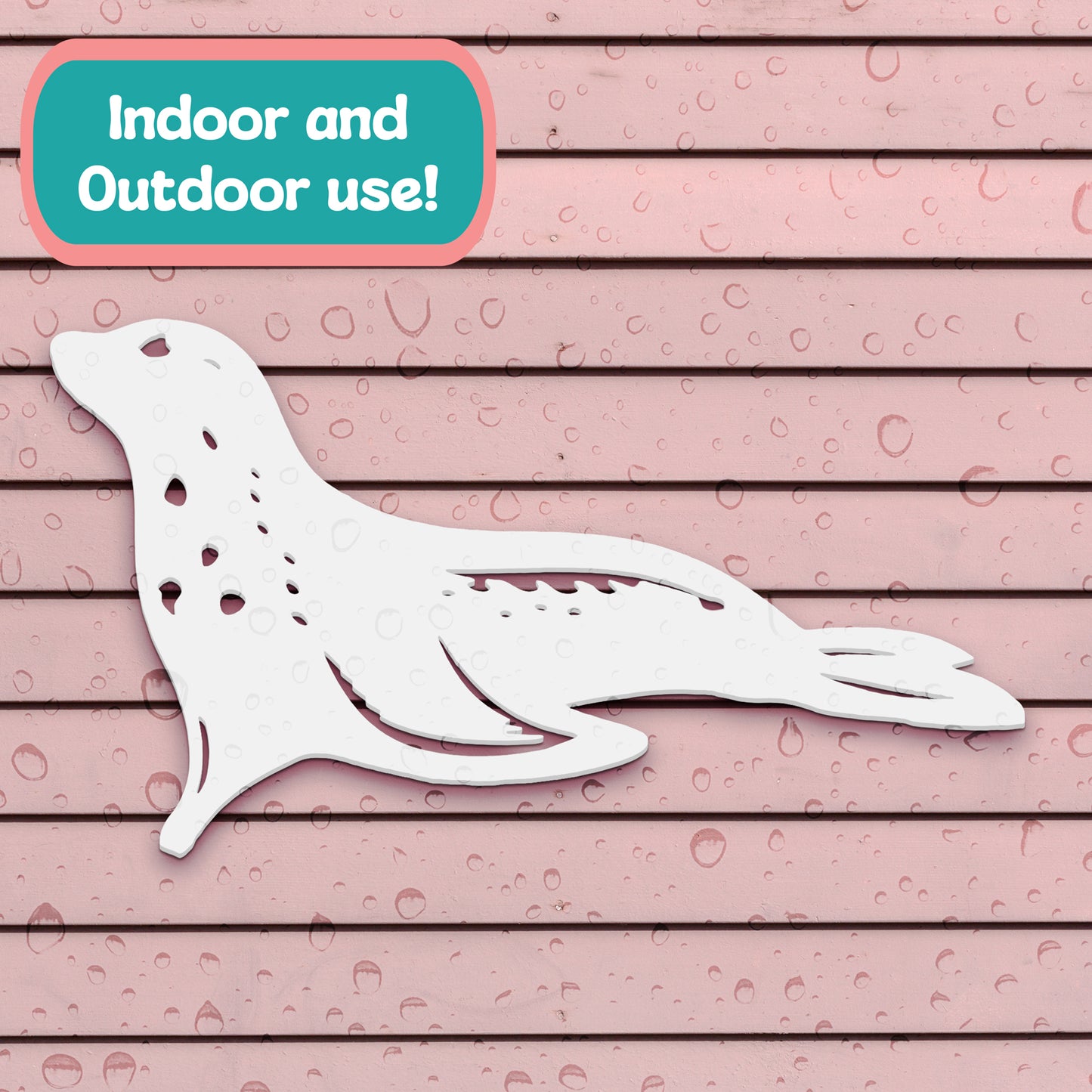 Outdoor Seal Wall Decor, PVC Coastal Seal Decoration for Beach House & Ocean Art, Nautical Marine Animal Sign