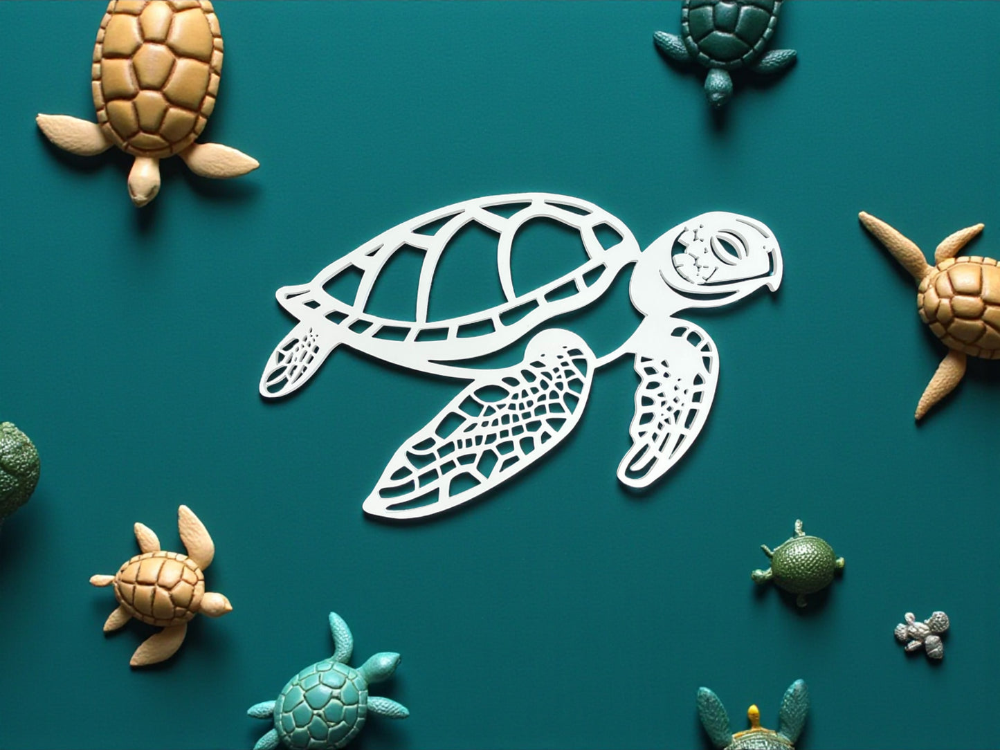 Outdoor Sea Turtle Wall Art – Coastal Ocean-Themed PVC Sign for Beach House, Pool Area, Patio – Handmade in The USA