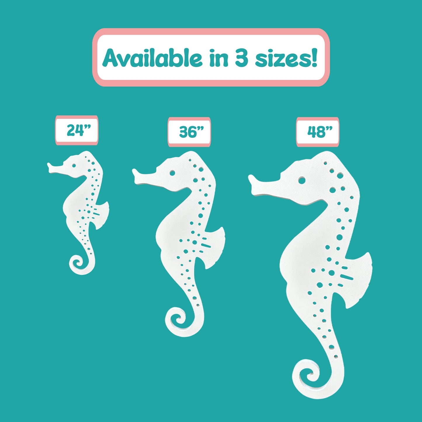 Outdoor Seahorse Wall Art – Coastal Beach House Nautical Sign – Weatherproof PVC Seahorse Decoration – Ocean Themed Marine Art