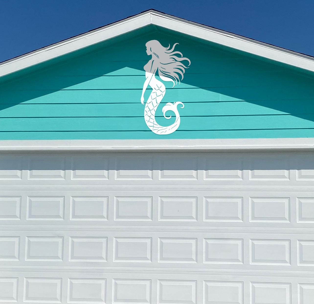 All-Weather Mermaid PVC Sign – Durable Outdoor Roof Eave Decor, Coastal Beach House Decoration, Weatherproof Mermaid Wall Art