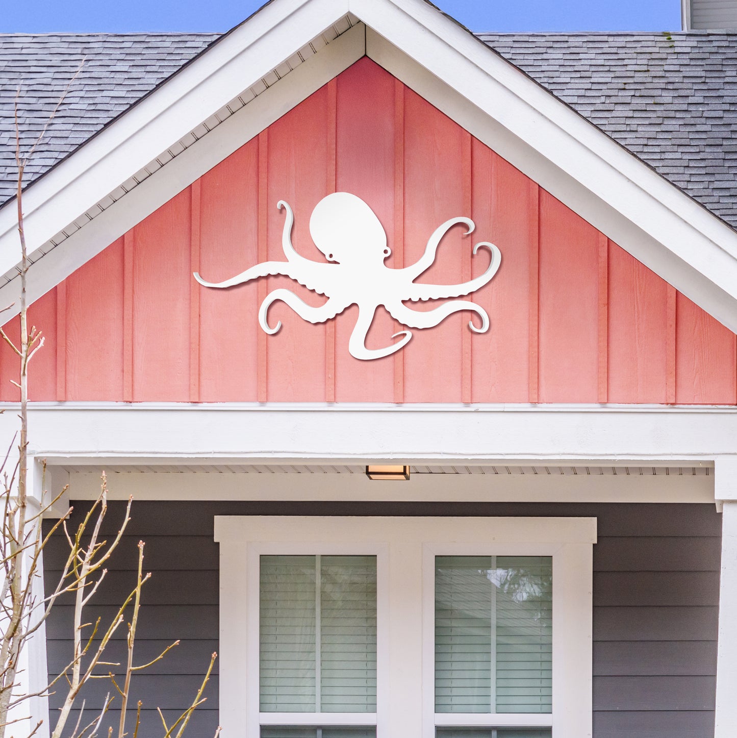 Outdoor Octopus Wall Art – PVC Coastal Beach House Decoration – Octopus Sign – Weatherproof Nautical Wall Hanging – Ocean-Inspired Home Decor