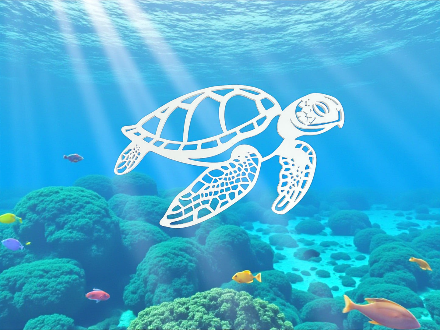 Outdoor Sea Turtle Wall Art – Coastal Ocean-Themed PVC Sign for Beach House, Pool Area, Patio – Handmade in The USA