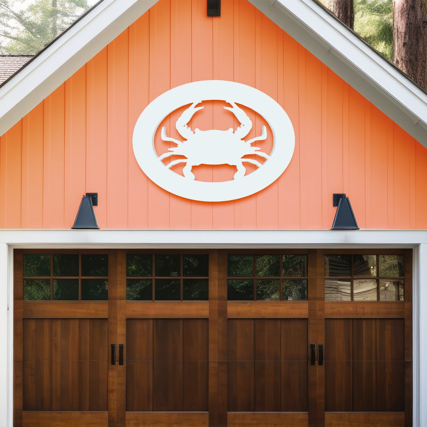 Outdoor Crab Wall Decor – Coastal Nautical Beach House Accent for Home, Garage, Shed – Weatherproof Crab Sign – Paintable Coastal Wall Art