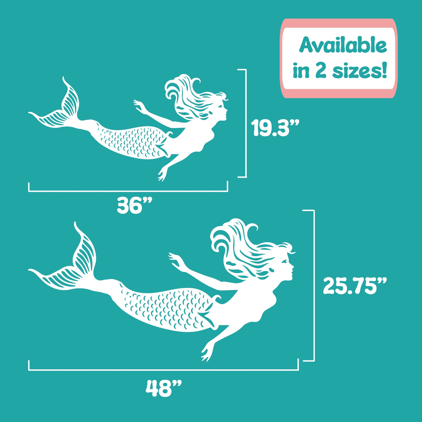 Outdoor Mermaid Wall Art – Weatherproof PVC Mermaid Decoration for Beach House, Fence, Porch, Pool Area – Handmade Coastal Wall Decor