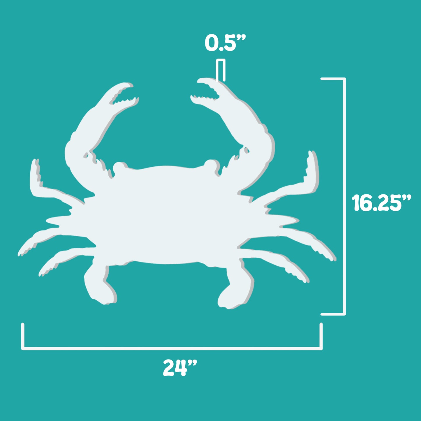Outdoor Crab Sign, Crab Decoration and Wall Art, PVC Weather Resistant Crab Decor for Yard, House or Patio, Beach House Decoration