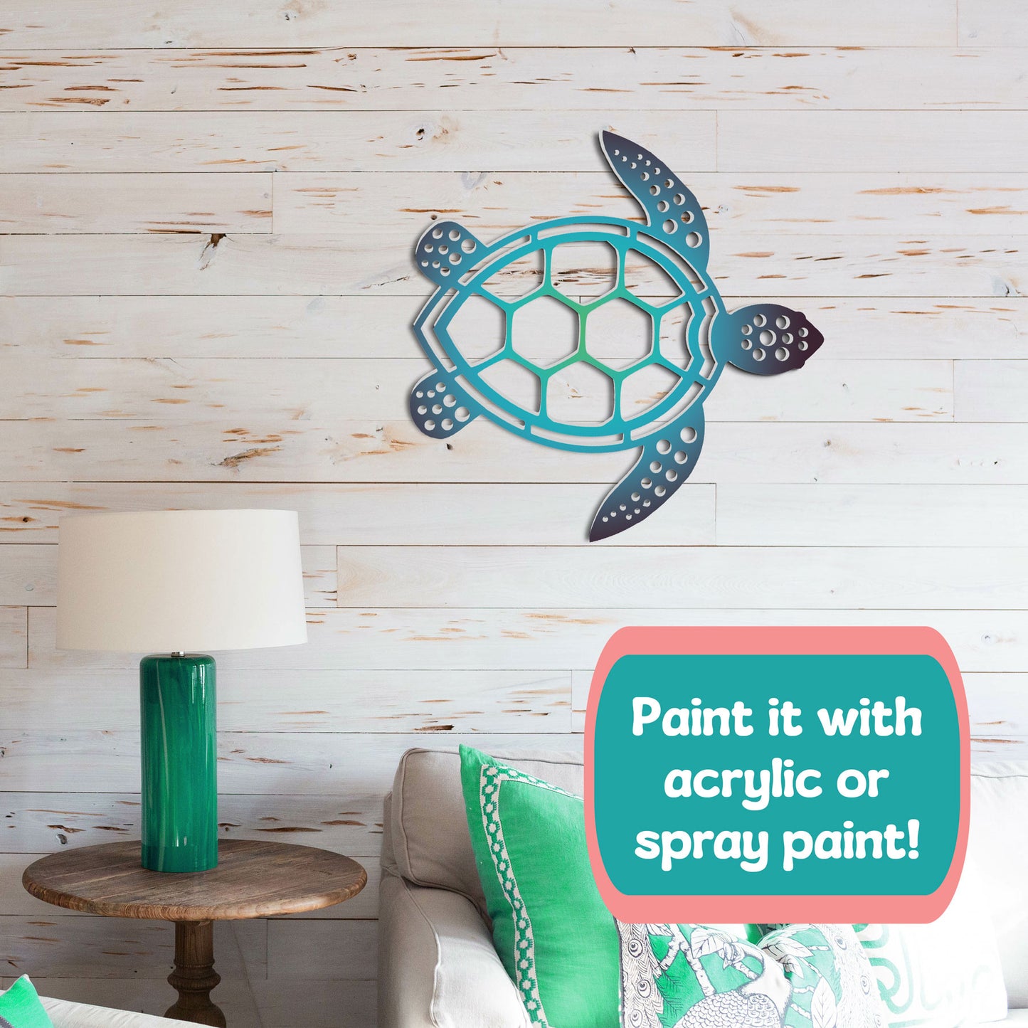 Outdoor Sea Turtle Sign, Weatherproof PVC, Coastal Home Decor, Exterior Wall Art, Beach House Nautical Sign and Decoration