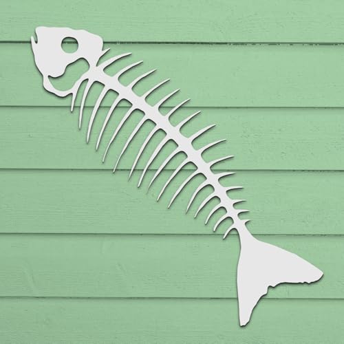 Outdoor Bonefish Wall Art – PVC Nautical Fish Decoration for Coastal Beach House, Pool Area, Fence and Shed