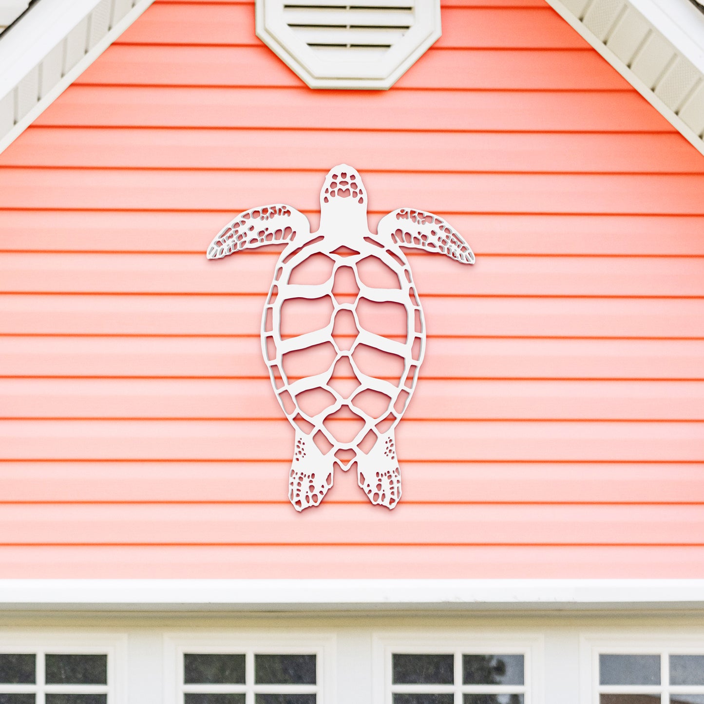 Outdoor Sea Turtle Wall Decor - PVC Turtle Sign for Beach House, Coastal Home, Patio, or Fence - Nautical Ocean-Themed Wall Art