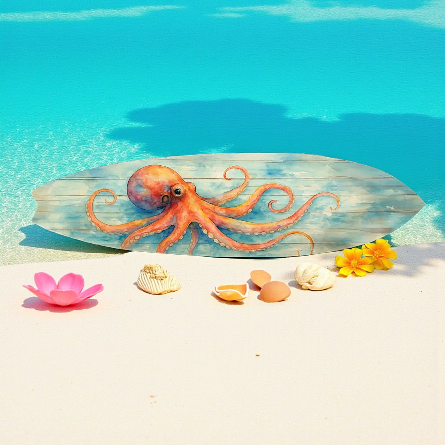 Octopus Surfboard Wall Art – Coastal Nautical Decor