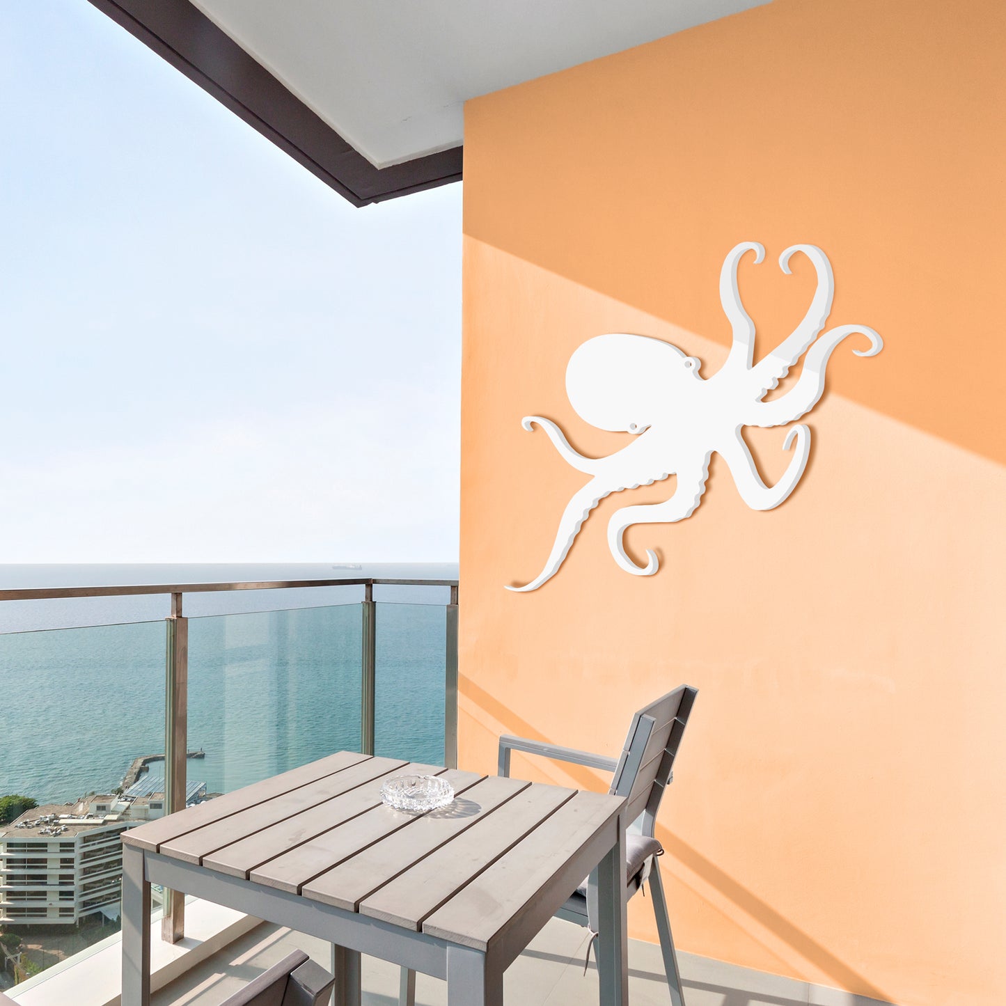 Outdoor Octopus Wall Art – PVC Coastal Beach House Decoration – Octopus Sign – Weatherproof Nautical Wall Hanging – Ocean-Inspired Home Decor