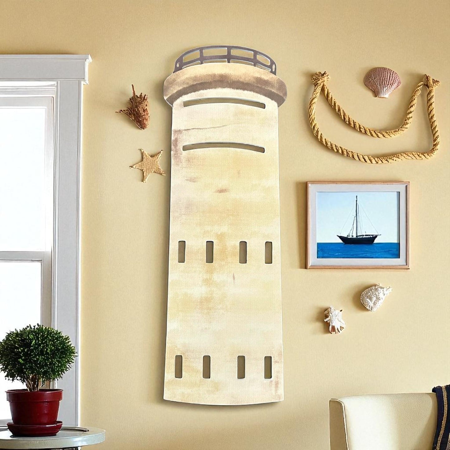 Cape Henlopen Towers Outdoor Wall Art – Delaware Coastal PVC Sign, WWII Observation Tower Decor, 2 ft & 4 ft Sizes
