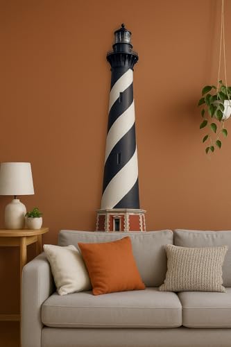 Lighthouse Wall Art, Cape Hatteras North Carolina, Lighthouse Sign, Indoor Outdoor Weatherproof PVC Decor, 3 - 5 Feet