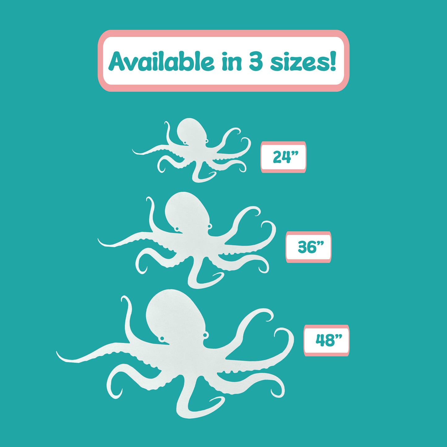 Outdoor Octopus Wall Art – PVC Coastal Beach House Decoration – Octopus Sign – Weatherproof Nautical Wall Hanging – Ocean-Inspired Home Decor