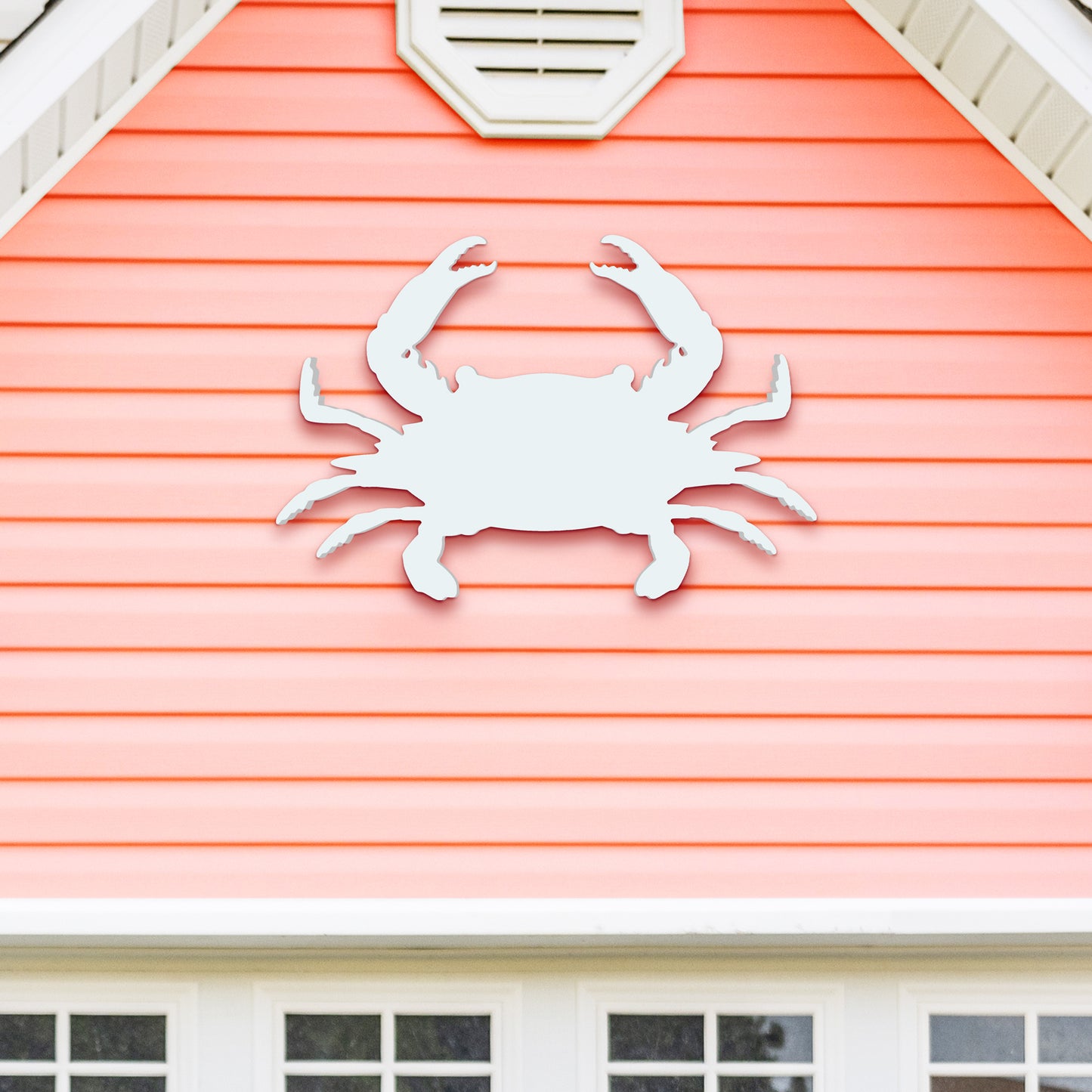 Outdoor Crab Sign, Crab Decoration and Wall Art, PVC Weather Resistant Crab Decor for Yard, House or Patio, Beach House Decoration