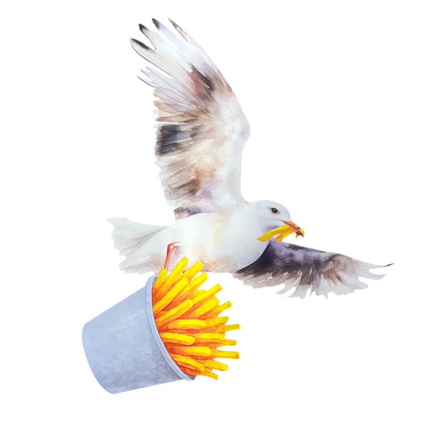 Flying Seagull with French Fries Sign – Outdoor PVC Beach