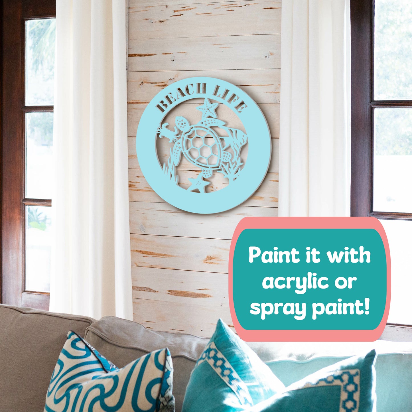 Custom Coastal Turtle Sign | Personalized Beach House Wall Decor | Outdoor PVC Nautical Sign | Ocean Home Exterior Sign | Established Date Plaque