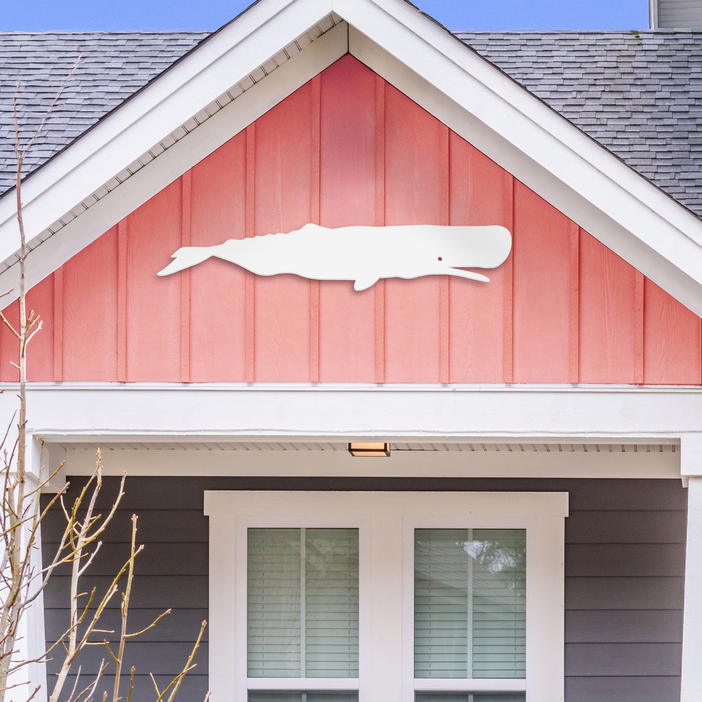 Outdoor Whale Wall Art – Nautical Beach House Decoration – PVC Whale Sign for Coastal Cottage, Shed, Patio – Weatherproof Ocean-Inspired Wall Hanging