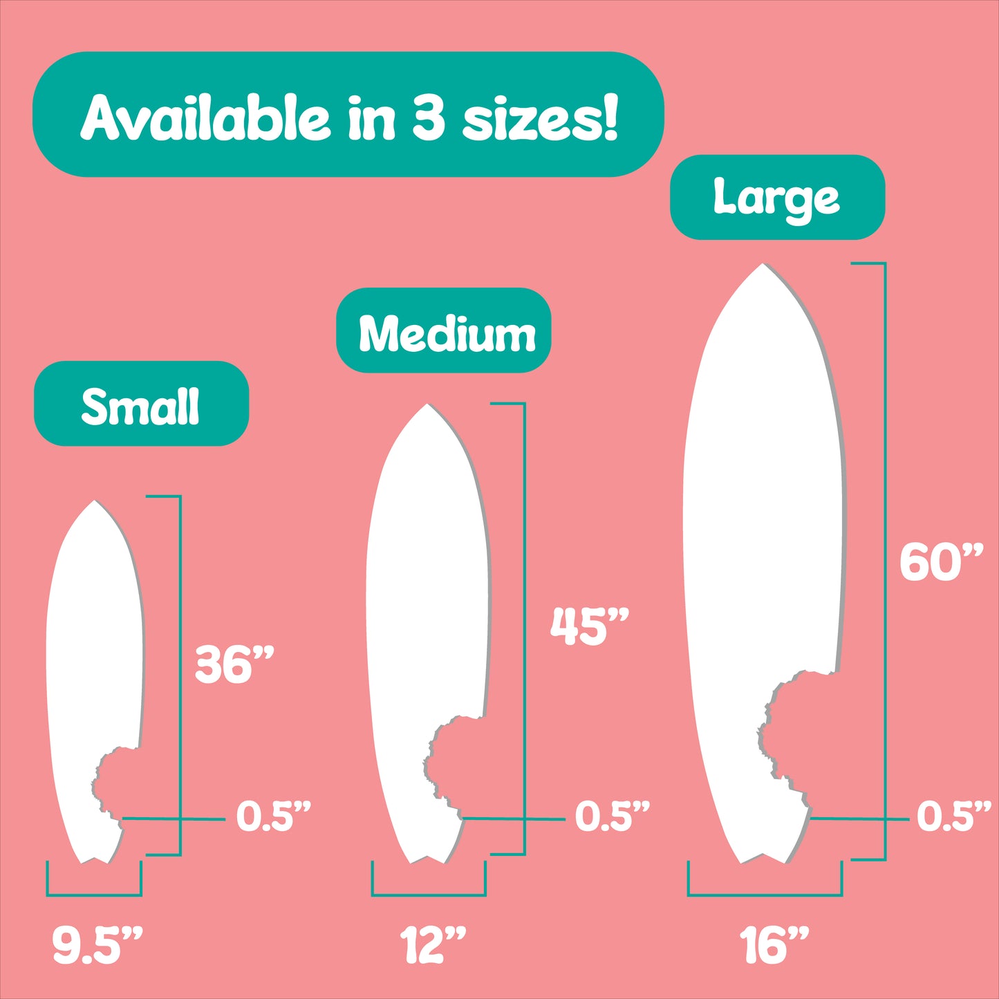 Outdoor Surfboard Wall Art, Beach Decor, Surfboard Sign with Shark Bite, Palm Trees and Beach-Themed, Weather Resistant PVC, 3 - 5 Feet