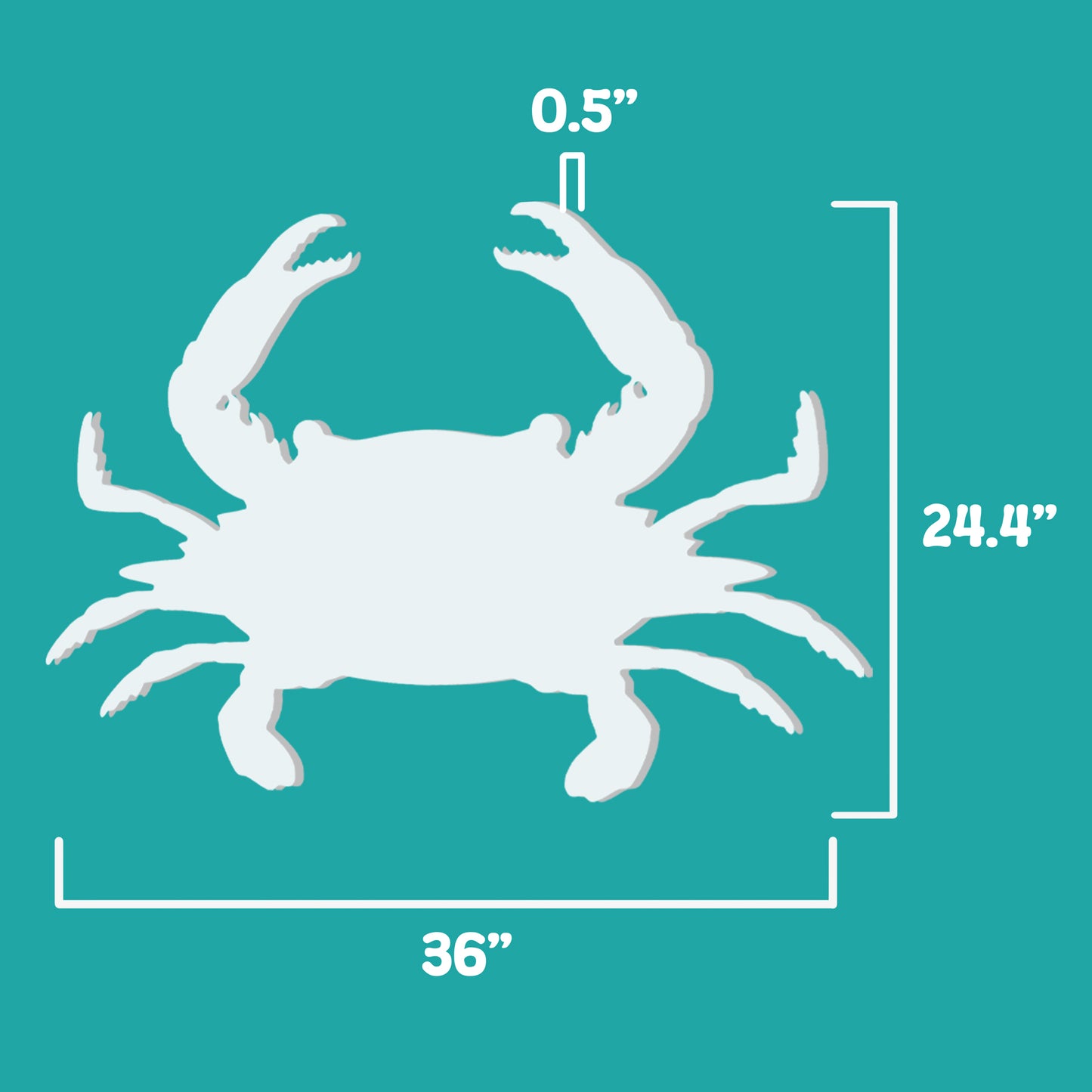 Outdoor Crab Sign, Crab Decoration and Wall Art, PVC Weather Resistant Crab Decor for Yard, House or Patio, Beach House Decoration