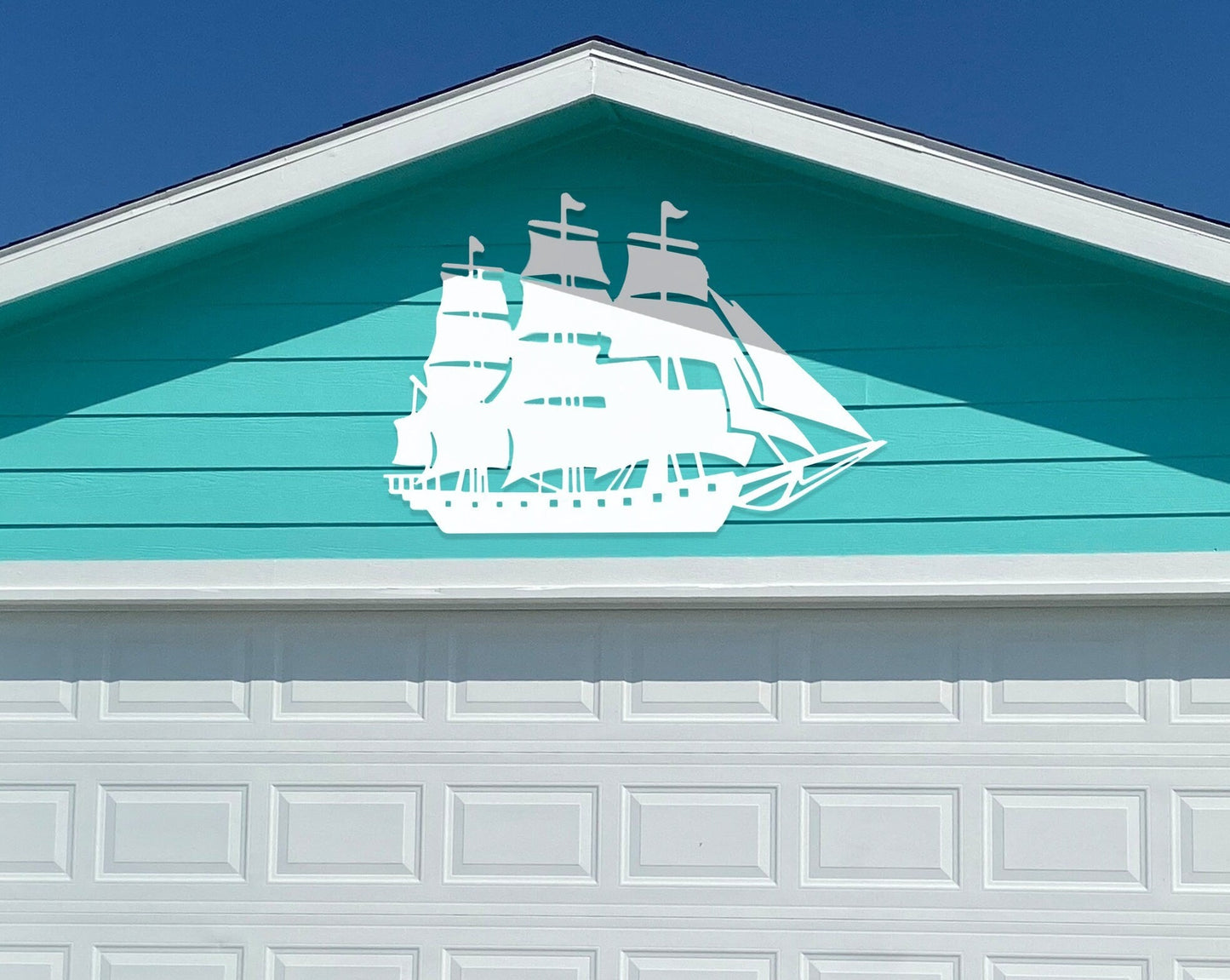 clipper ship art, sailing ship wall hanging outdoors