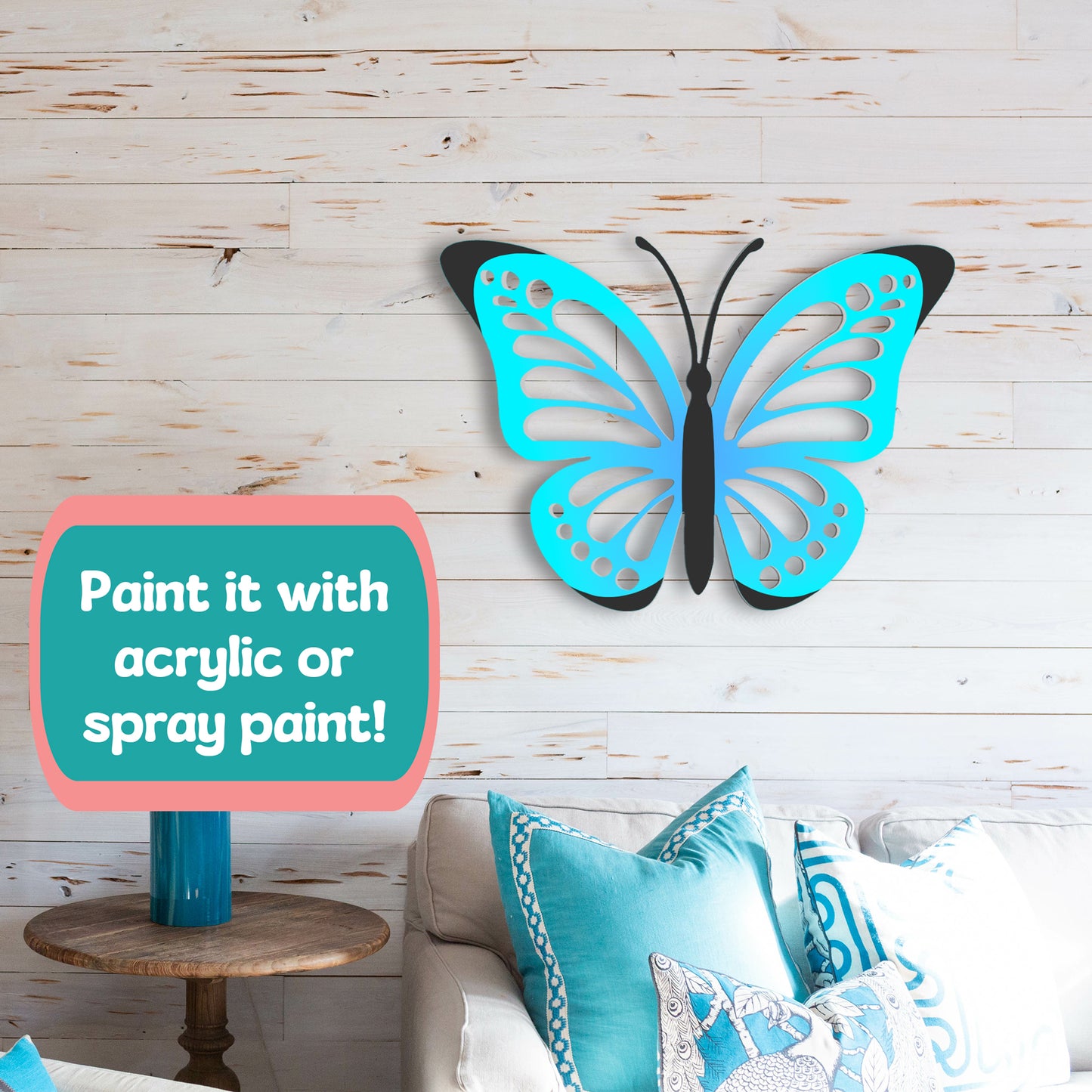 Outdoor Butterfly Wall Decor – PVC Butterfly Hanging Sculpture for Garden Yard, Patio, Shed, Fence, Balcony, Weatherproof Inside Outside Sign