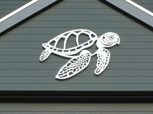 Outdoor Sea Turtle Wall Art – Coastal Ocean-Themed PVC Sign for Beach House, Pool Area, Patio – Handmade in The USA