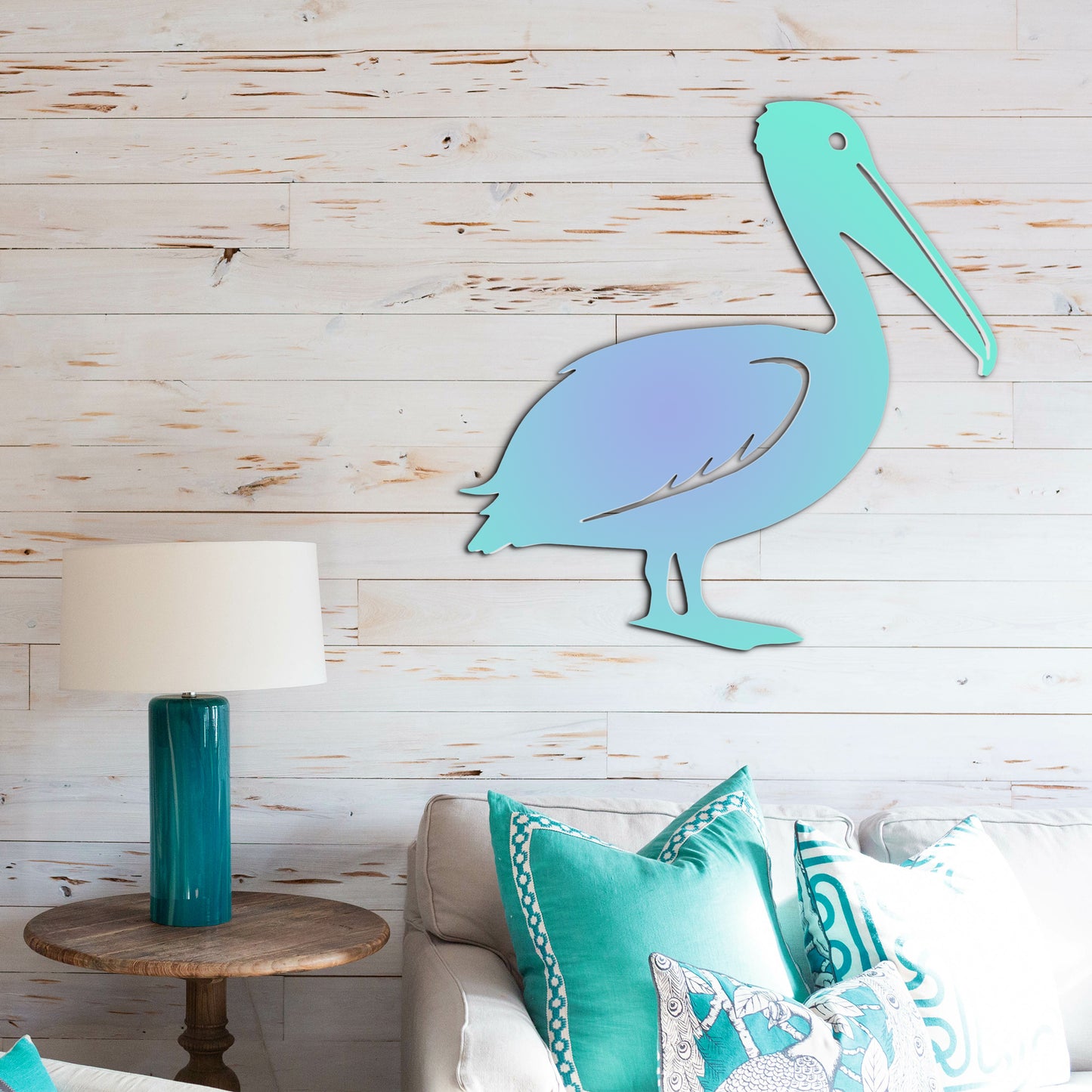 Outdoor Pelican Wall Art – Coastal Beach House Decoration – Weatherproof PVC Seaside Bird Accent for Cottage, Fence, Shed, Indoor Outdoor