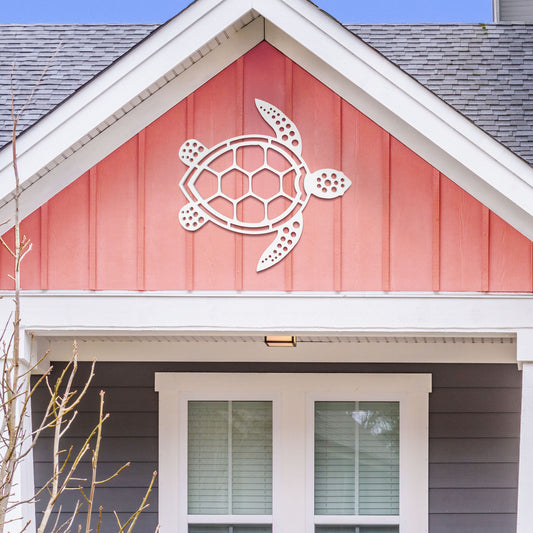 Outdoor Sea Turtle Sign, Weatherproof PVC, Coastal Home Decor, Exterior Wall Art, Beach House Nautical Sign and Decoration