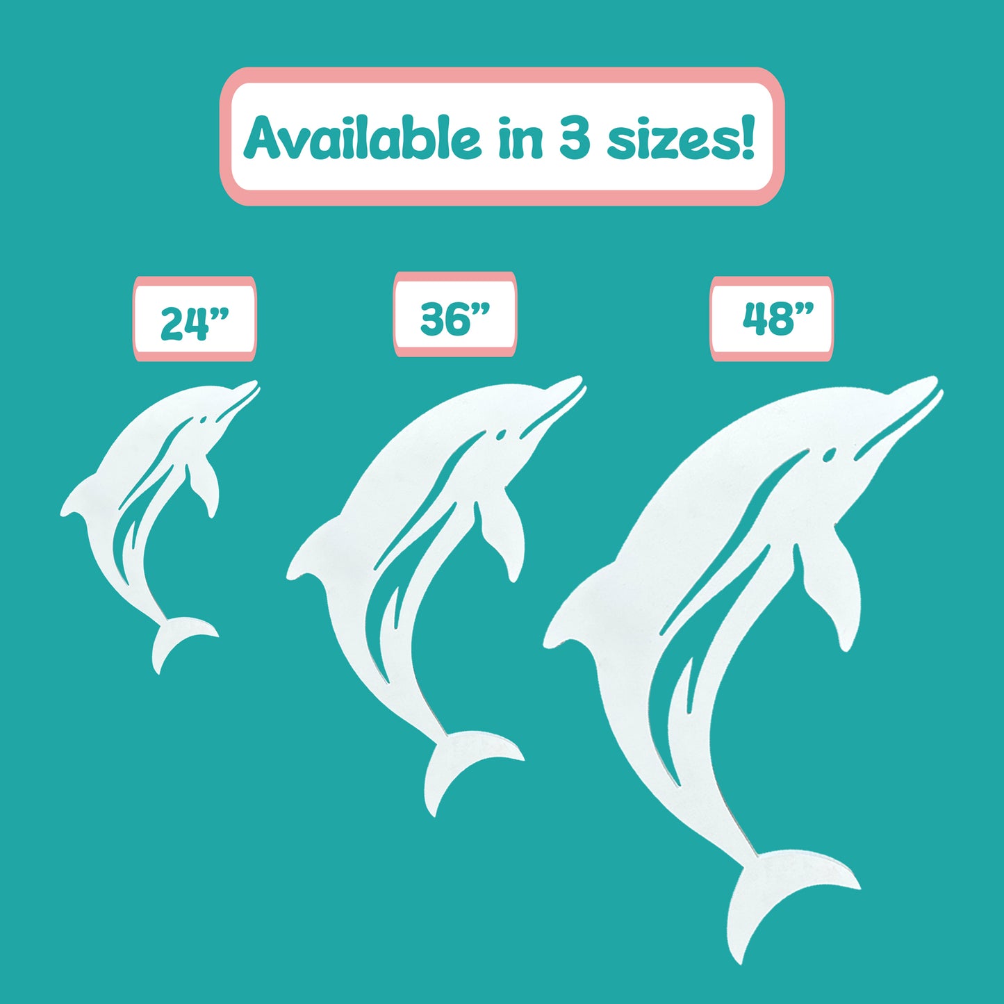 Outdoor Dolphin Sign – Coastal Beach House Wall Decor – PVC Dolphin Indoor Outdoor Use – Nautical Marine Animal Decor for Pool, Shed, Garage