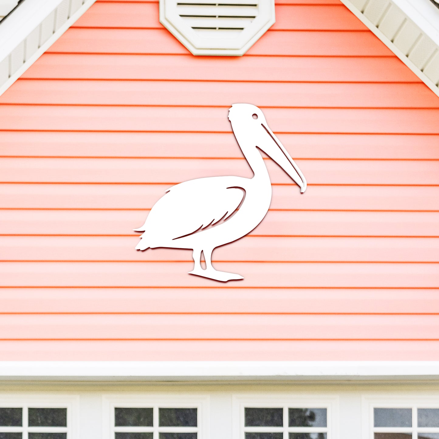 Outdoor Pelican Wall Art – Coastal Beach House Decoration – Weatherproof PVC Seaside Bird Accent for Cottage, Fence, Shed, Indoor Outdoor