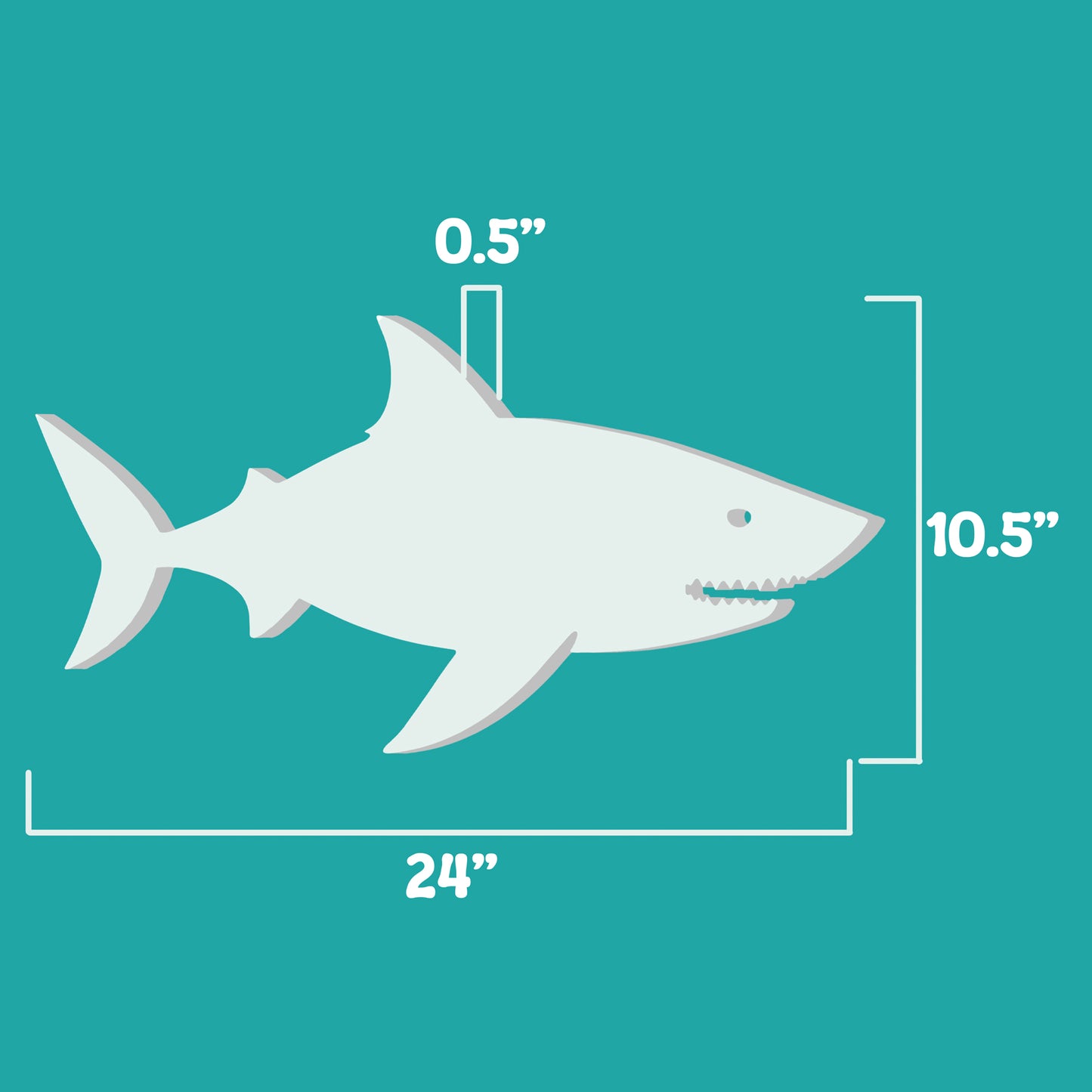 Outdoor Shark Wall Art – Weatherproof PVC Shark Decor for Beach House, Cottage, and Nautical Themed Spaces, Ocean Wall Hanging, 2 Foot