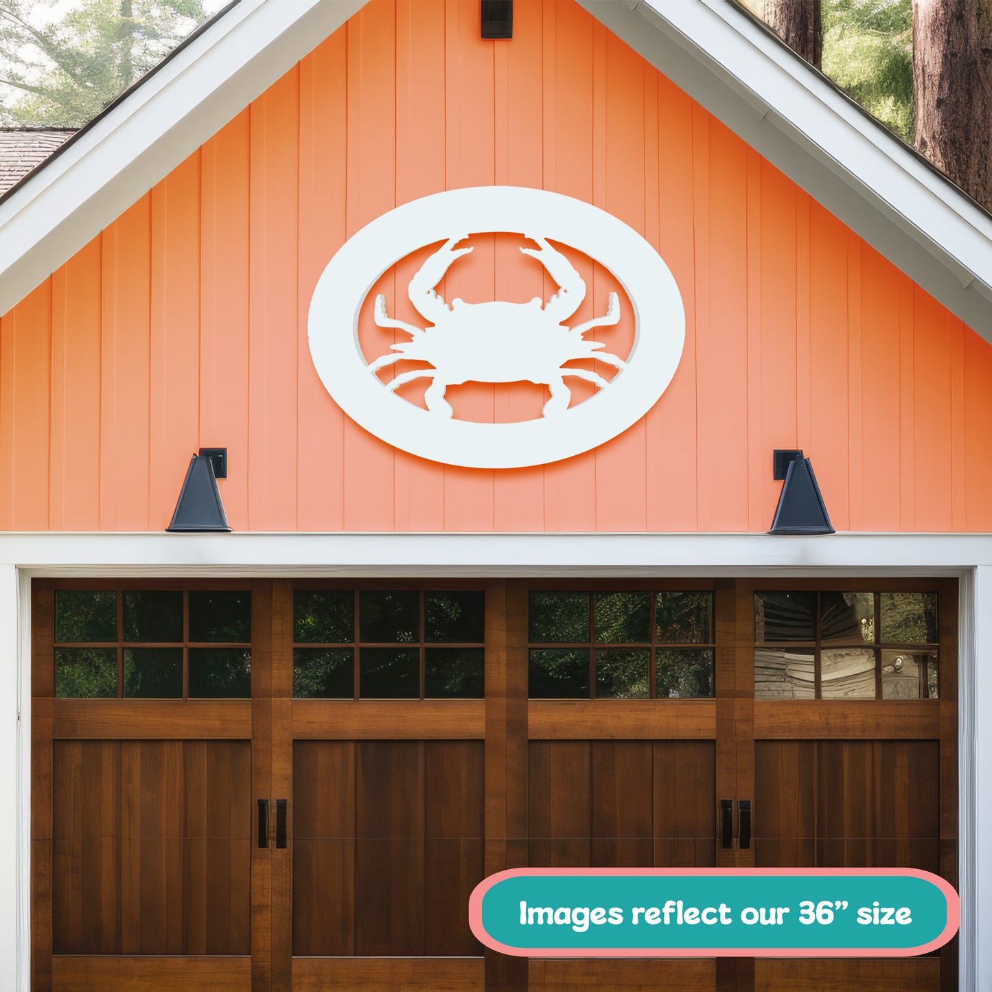 Outdoor Crab Wall Decor – Coastal Nautical Beach House Accent for Home, Garage, Shed – Weatherproof Crab Sign – Paintable Coastal Wall Art