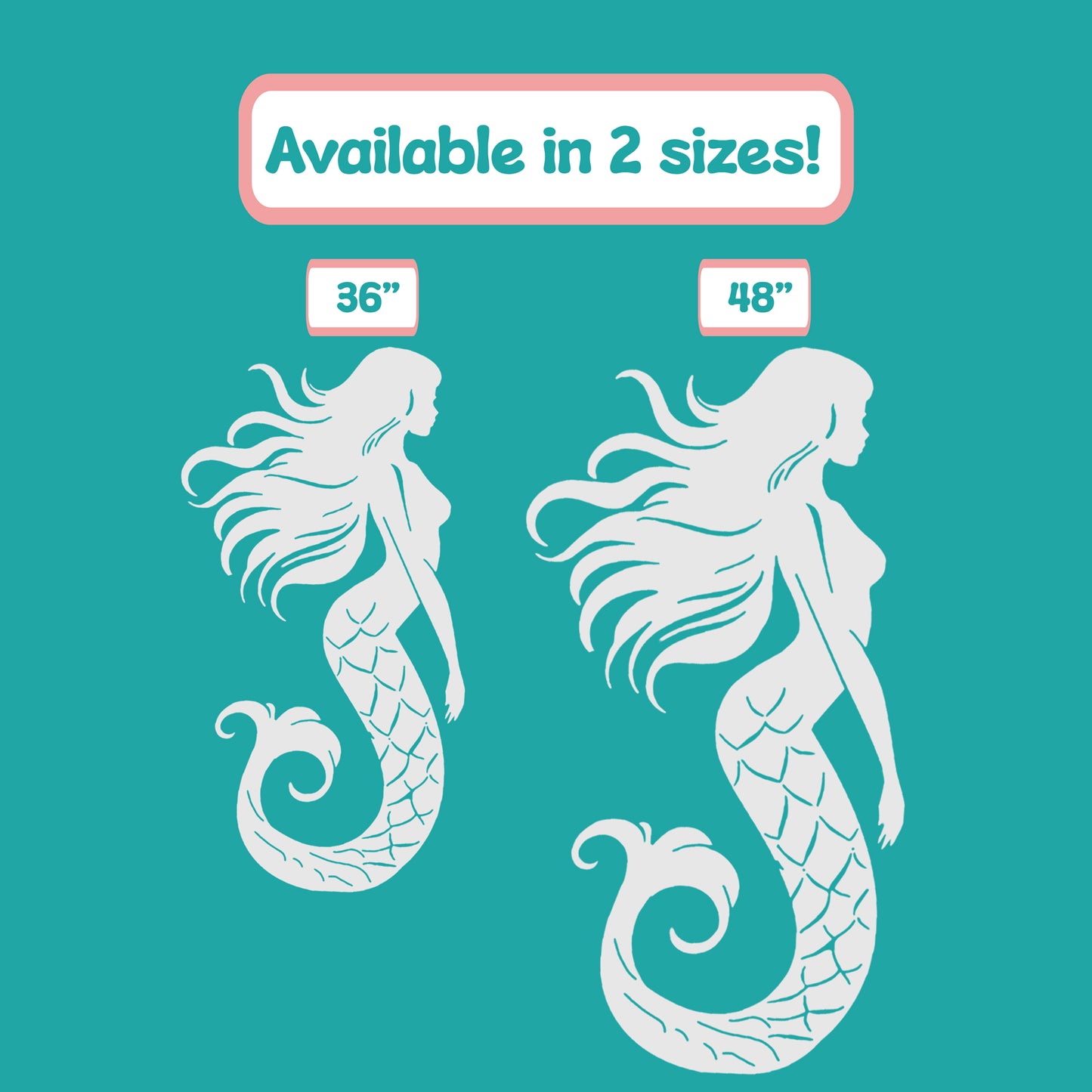 Outdoor Mermaid Wall Art – Nautical Mermaid Decor for Beach House, Coastal Poolside, and Ocean-Themed Spaces – Weatherproof PVC Mermaid Sign