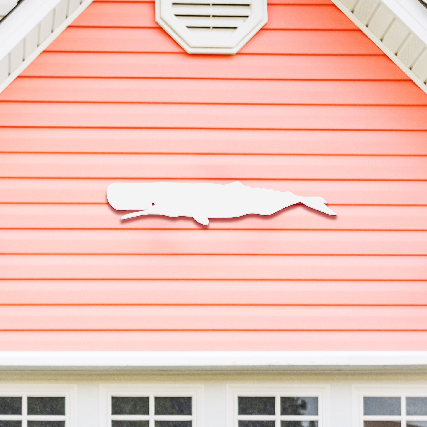 Outdoor Whale Wall Art – Nautical Beach House Decoration – PVC Whale Sign for Coastal Cottage, Shed, Patio – Weatherproof Ocean-Inspired Wall Hanging