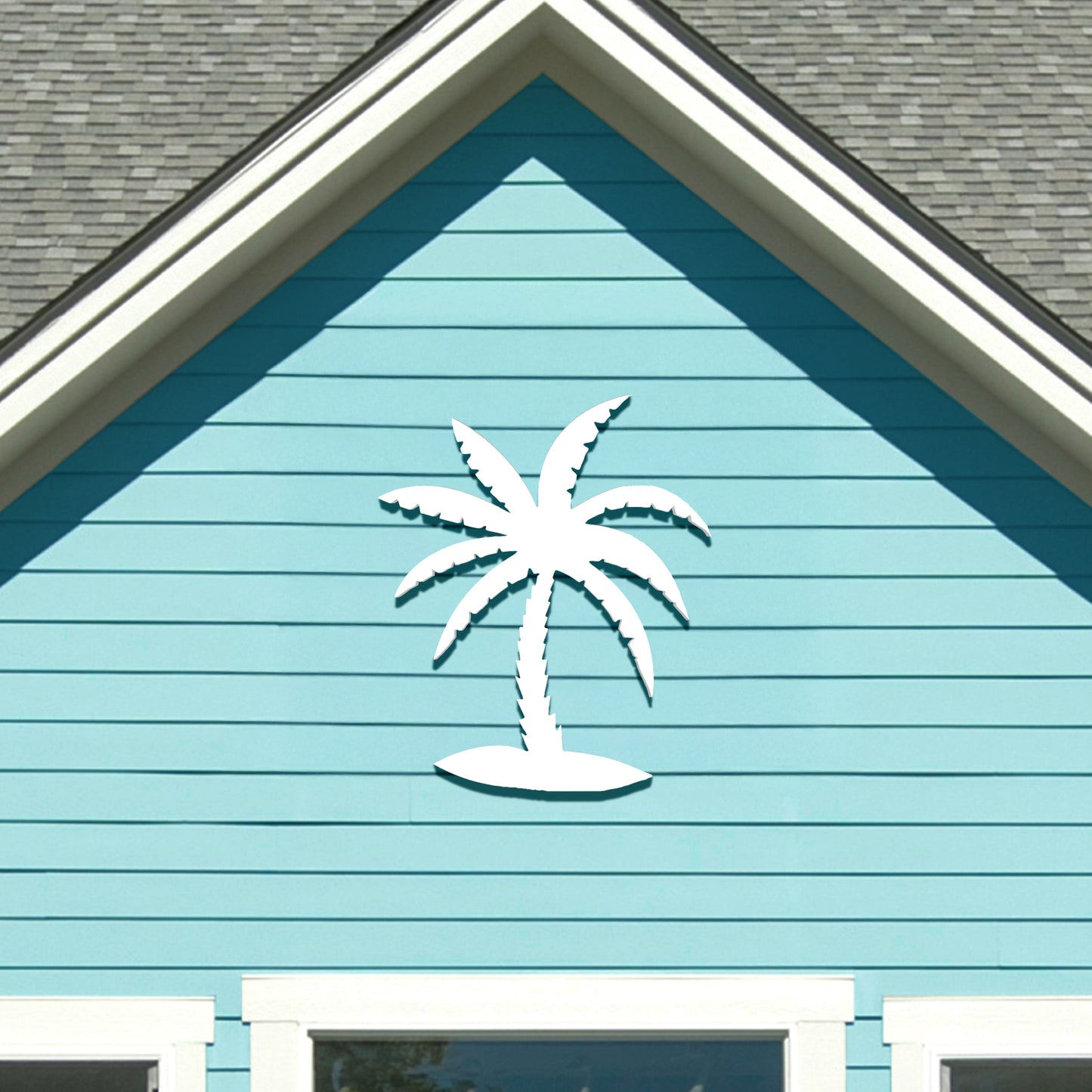 Outdoor Palm Tree Wall Art Beach House Decor – Tropical Palm Tree Sign – Weatherproof PVC Coastal Wall Hanging for Porch Patio or Poolside