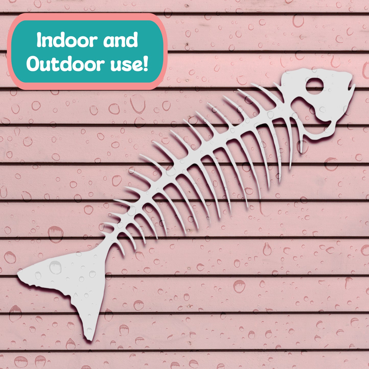 Outdoor Bonefish Wall Art – PVC Nautical Fish Decoration for Coastal Beach House, Pool Area, Fence and Shed