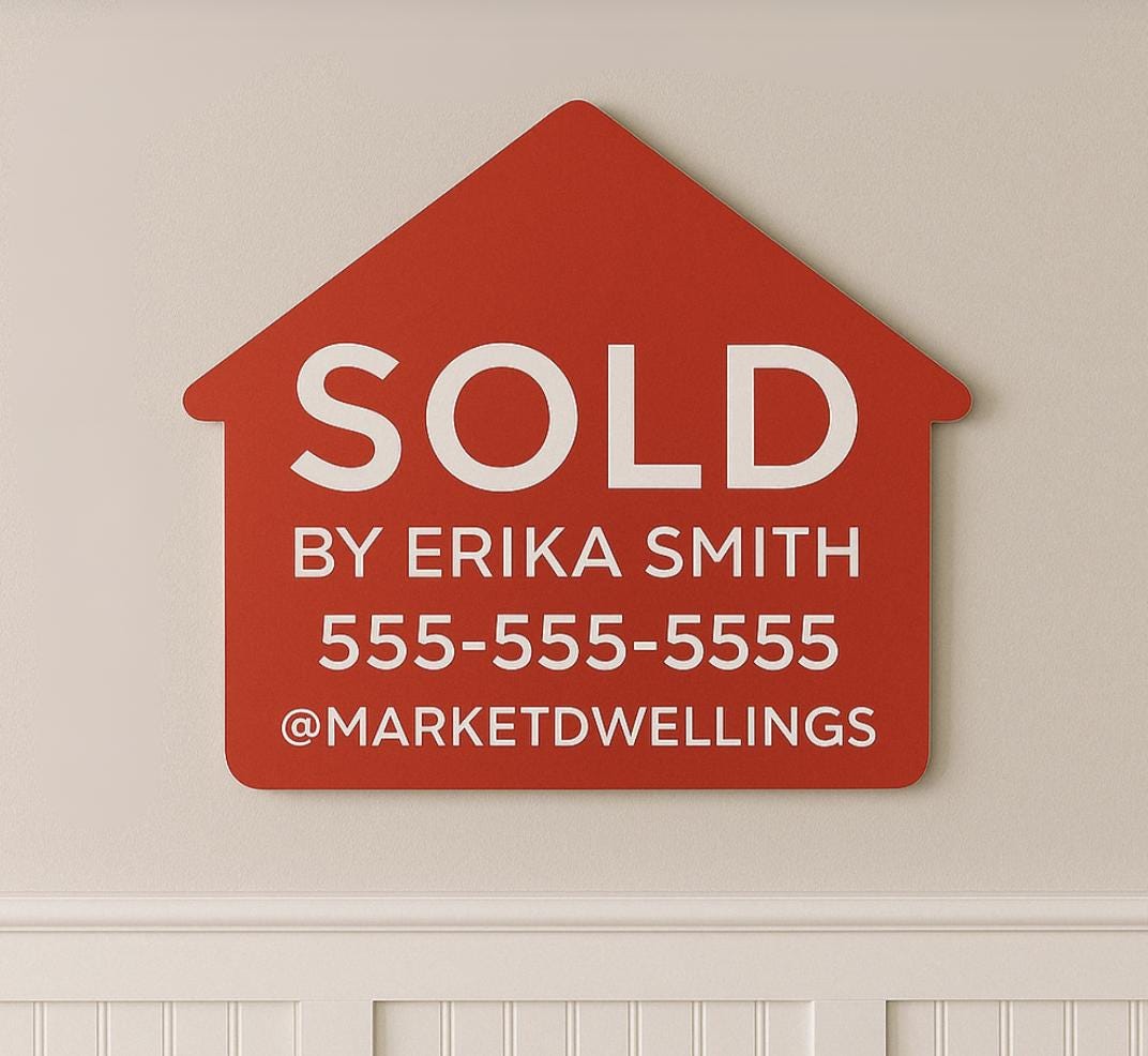 Realtor Closing Signs SOLD Sign for Realtors – Red House Shape Photo Prop, Real Estate Closi ...