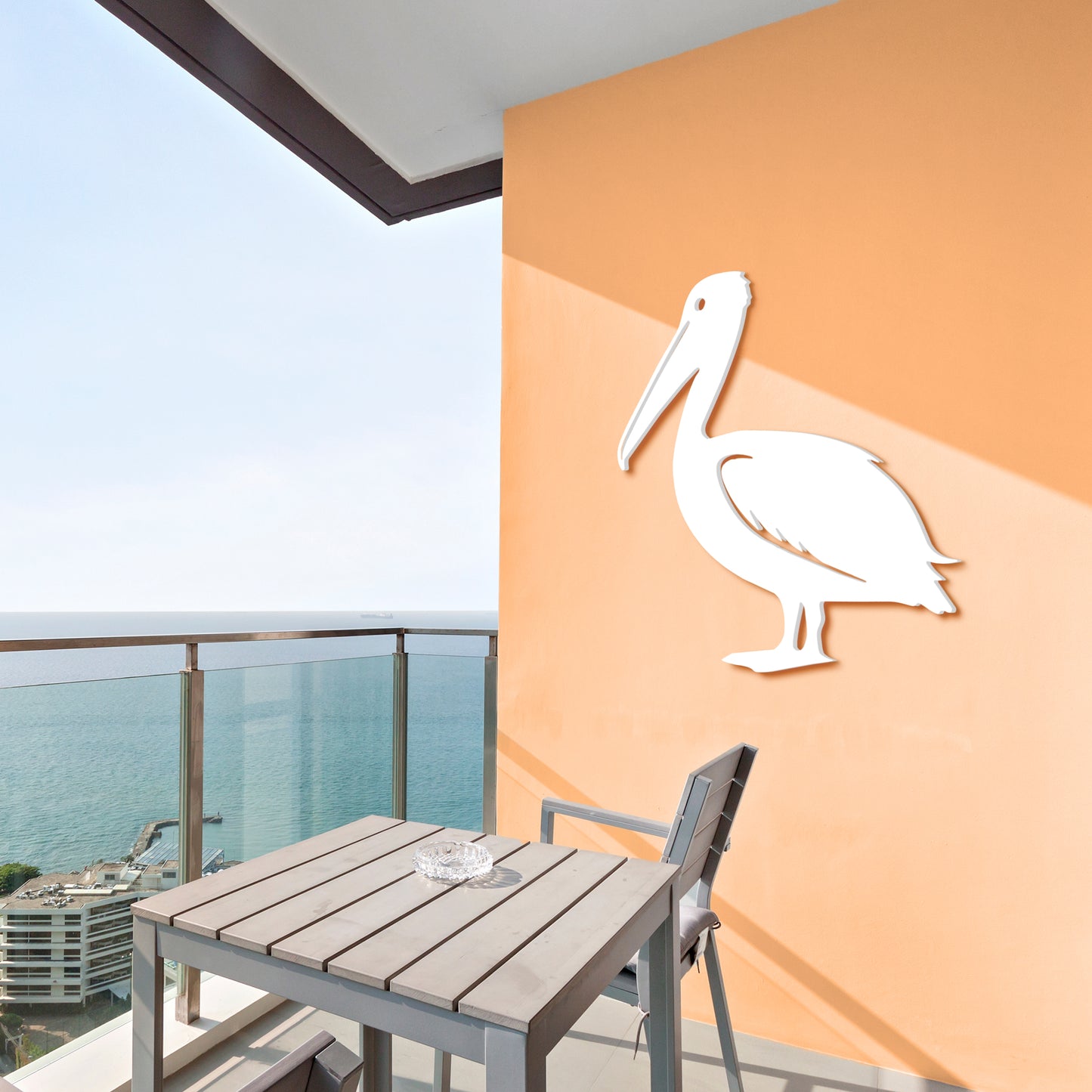 Outdoor Pelican Wall Art – Coastal Beach House Decoration – Weatherproof PVC Seaside Bird Accent for Cottage, Fence, Shed, Indoor Outdoor